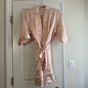 Luxurious Blush Satin Robe